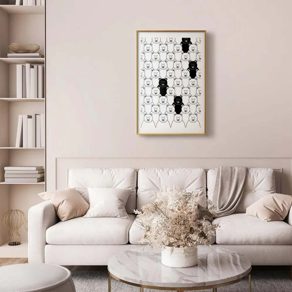 Plakat Obcy w stadzie 29,7x42 cm z ramą złotą z marginesem | MIRAT.