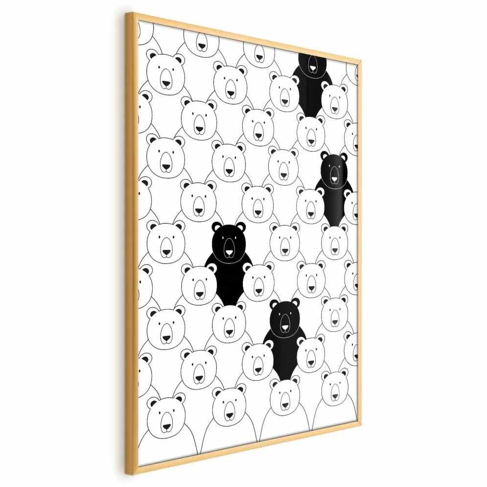 Plakat Obcy w stadzie 60x90 cm z ramą złotą bez marginesu | MIRAT.