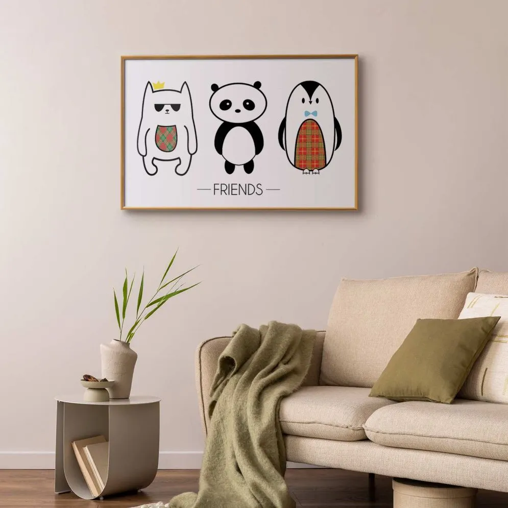Plakat Przyjaciele 90x60 cm z ramą złotą bez marginesu | MIRAT.