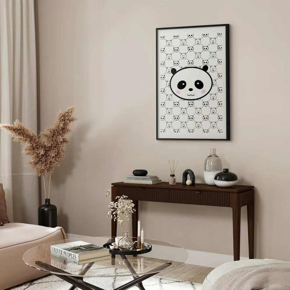 Plakat Pandy i niedźwiedzie 29,7x42 cm z ramą czarną z marginesem | MIRAT.