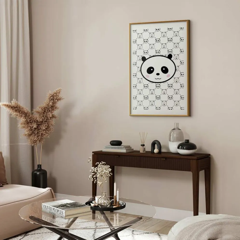 Plakat Pandy i niedźwiedzie 29,7x42 cm z ramą złotą z marginesem | MIRAT.