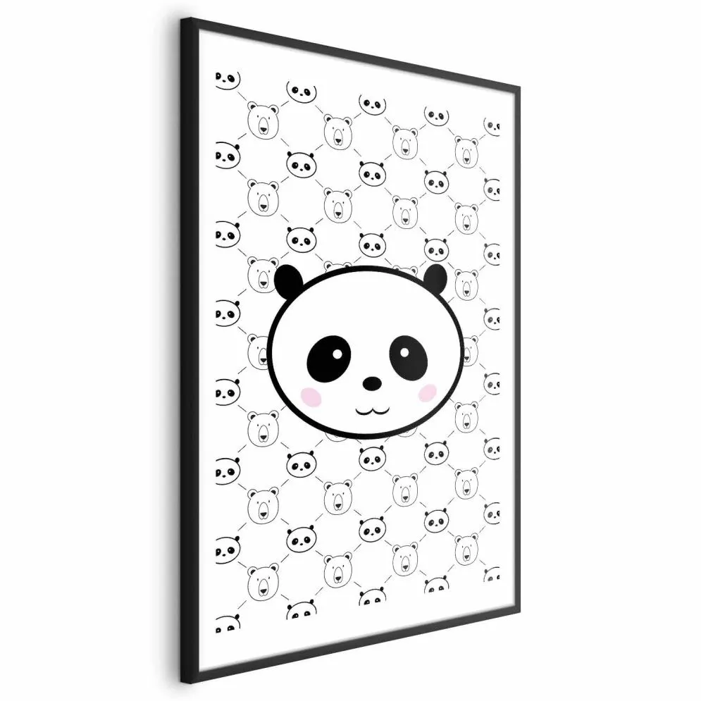 Plakat Pandy i niedźwiedzie 29,7x42 cm z ramą czarną z marginesem | MIRAT.