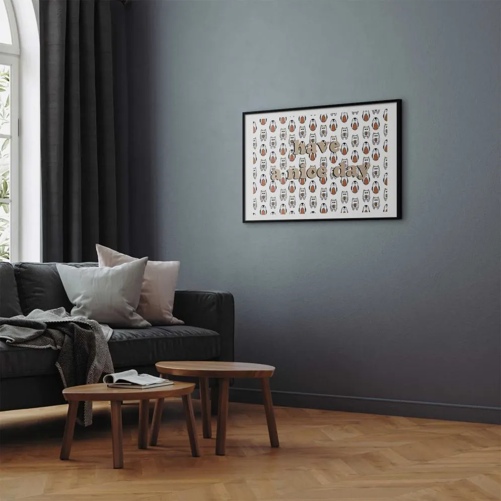 Plakat Nice day 60x40 cm z ramą czarną z marginesem | MIRAT.