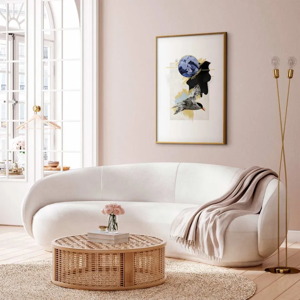 Plakat Rybitwa antarktyczna 60x90 cm z ramą złotą z marginesem | MIRAT.