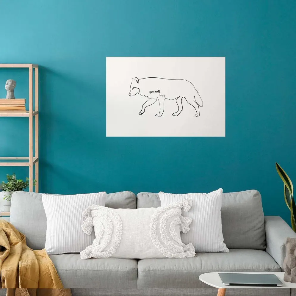 Plakat Wilk 90x60 cm bez ramy z marginesem | MIRAT.