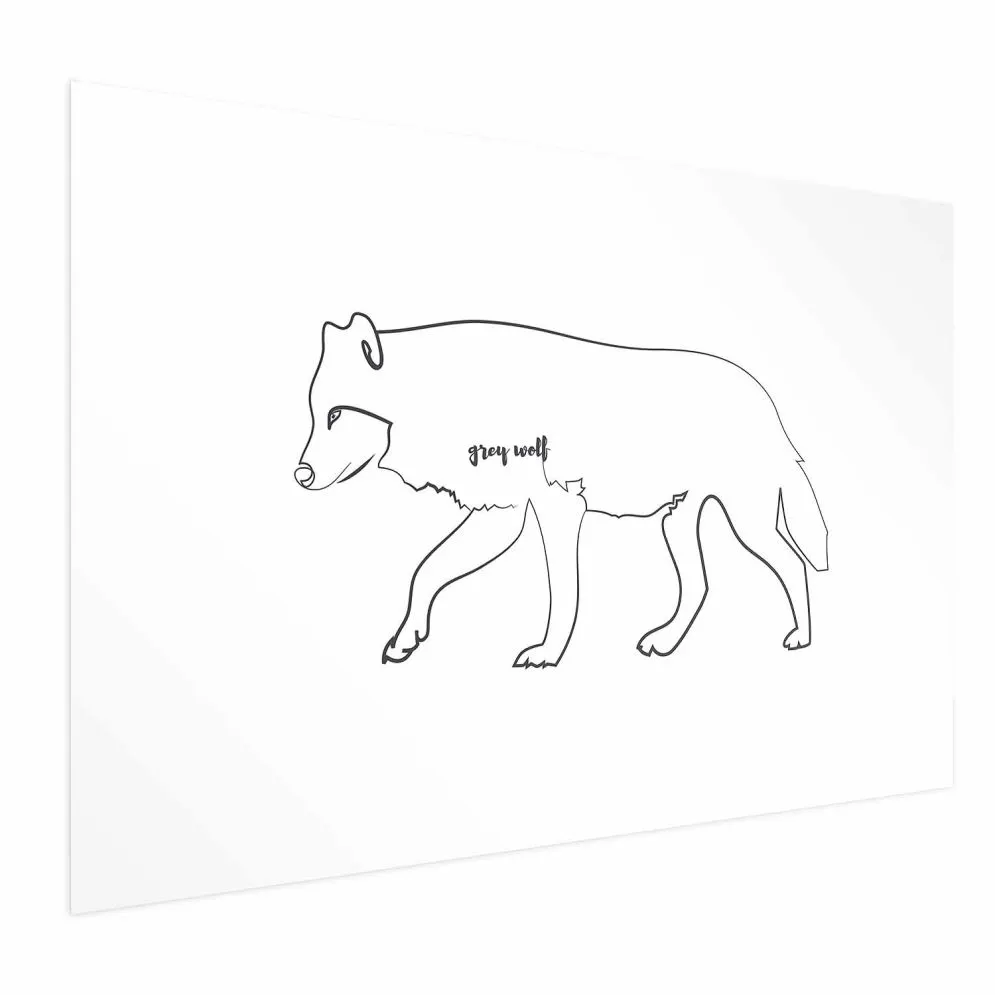 Plakat Wilk 90x60 cm bez ramy z marginesem | MIRAT.