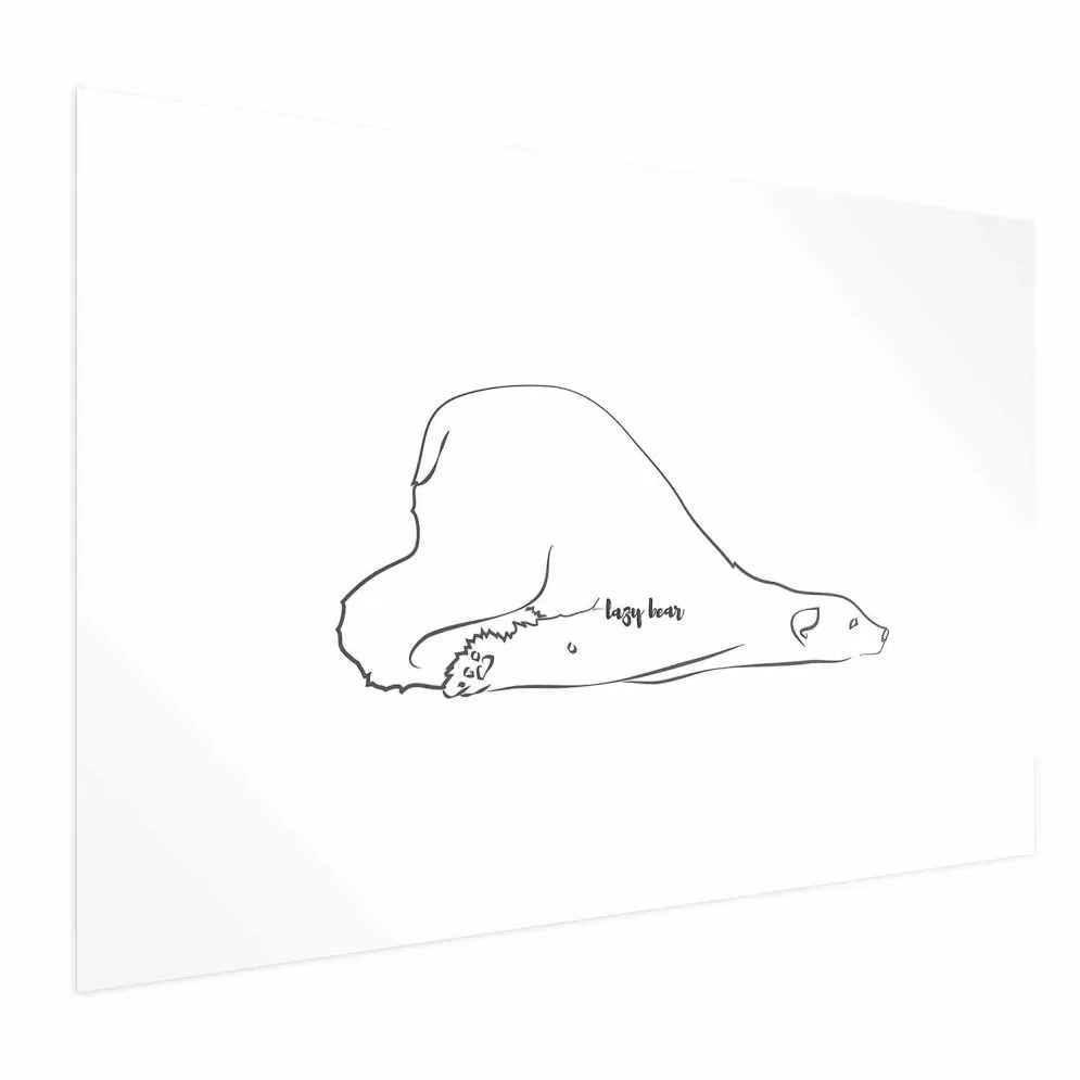 Plakat Leniwy niedźwiedź 30x21 cm bez ramy z marginesem | MIRAT.