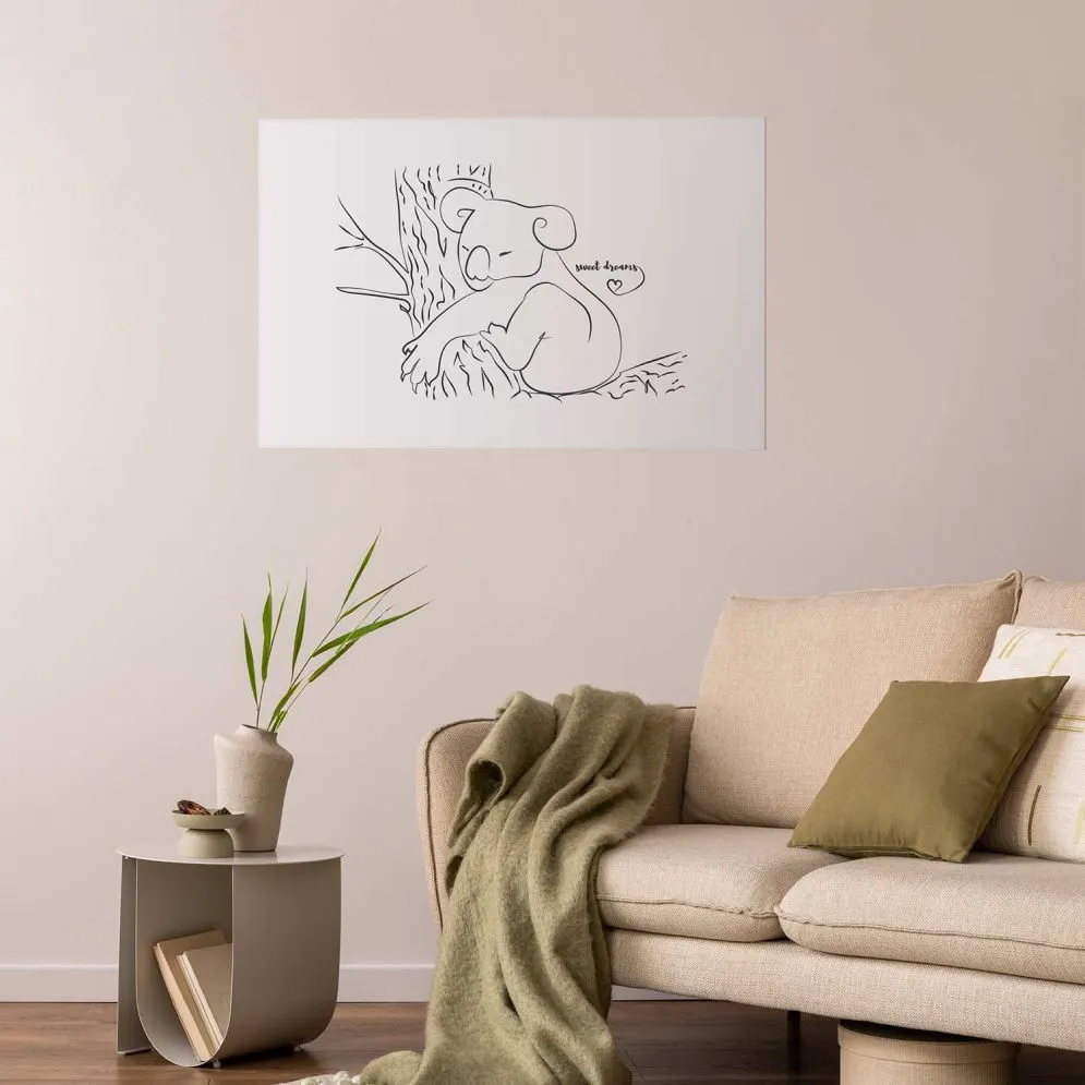 Plakat Śpiący koala 60x40 cm bez ramy z marginesem | MIRAT.