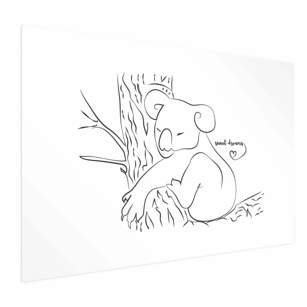 Plakat Śpiący koala 60x40 cm bez ramy z marginesem | MIRAT.