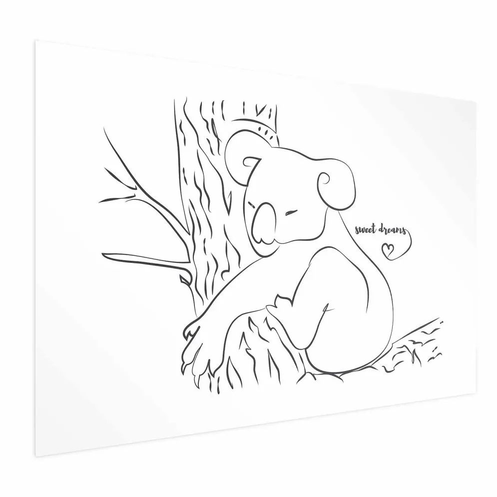 Plakat Śpiący koala 60x40 cm bez ramy bez marginesu | MIRAT.