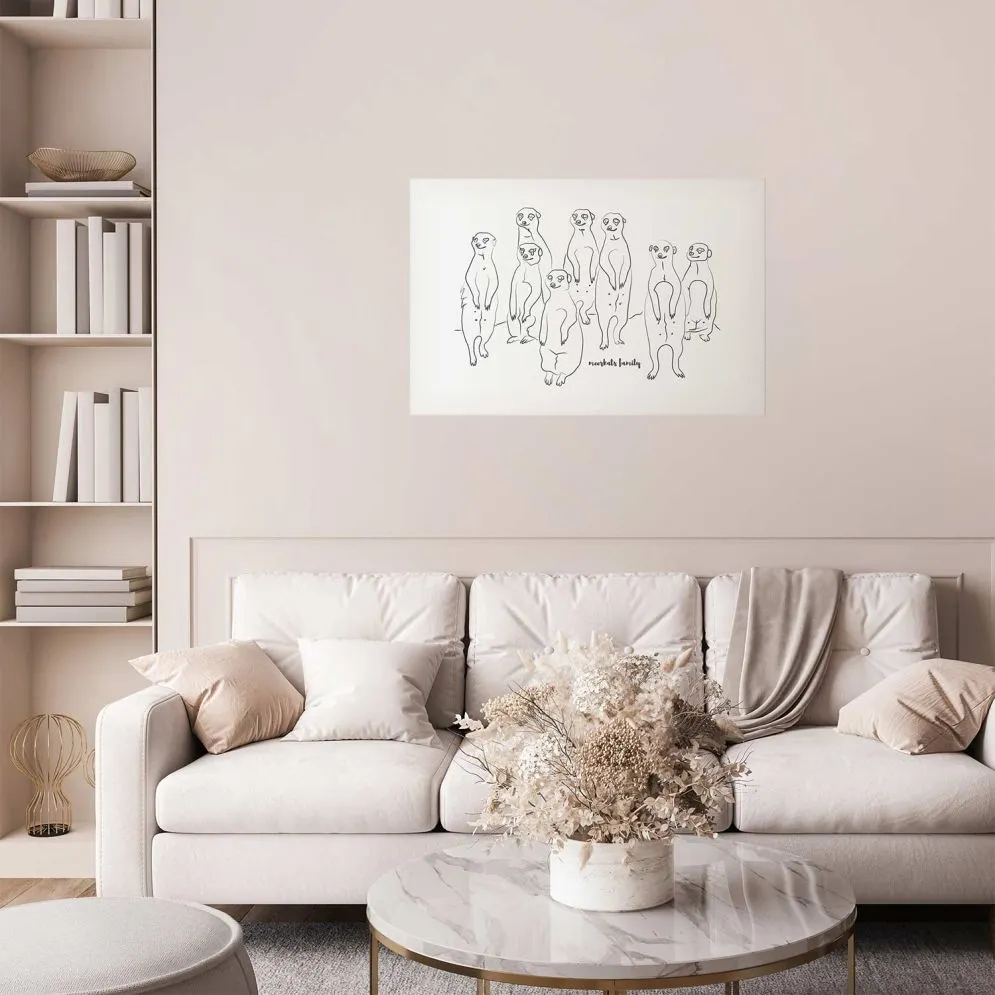 Plakat Rodzina surykatek 30x21 cm bez ramy z marginesem | MIRAT.