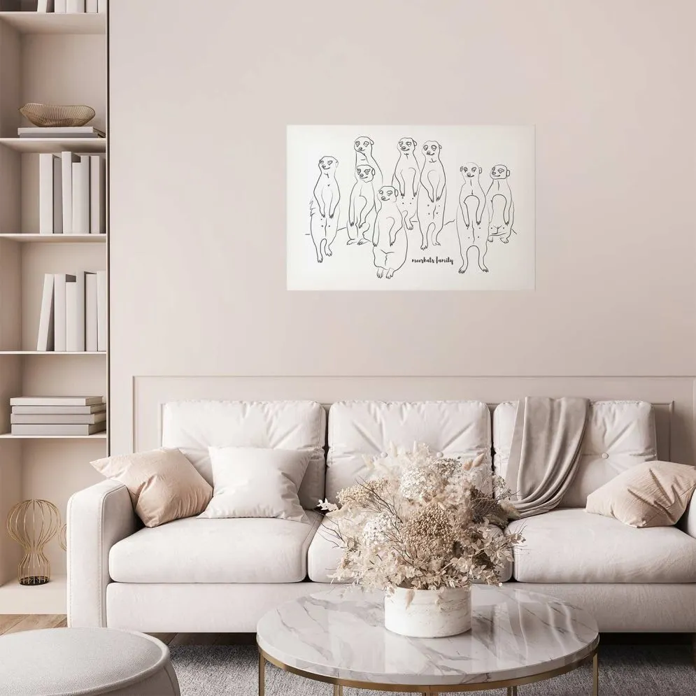 Plakat Rodzina surykatek 90x60 cm bez ramy bez marginesu | MIRAT.