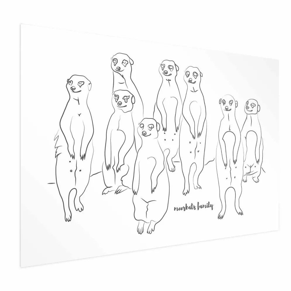 Plakat Rodzina surykatek 60x40 cm bez ramy bez marginesu | MIRAT.