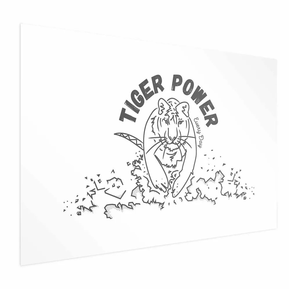 Plakat Tiger power 42x29,7 cm bez ramy z marginesem | MIRAT.