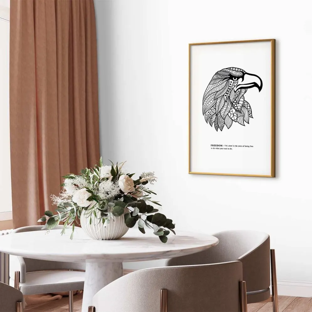 Plakat Orzeł wolności 60x90 cm z ramą złotą bez marginesu | MIRAT.