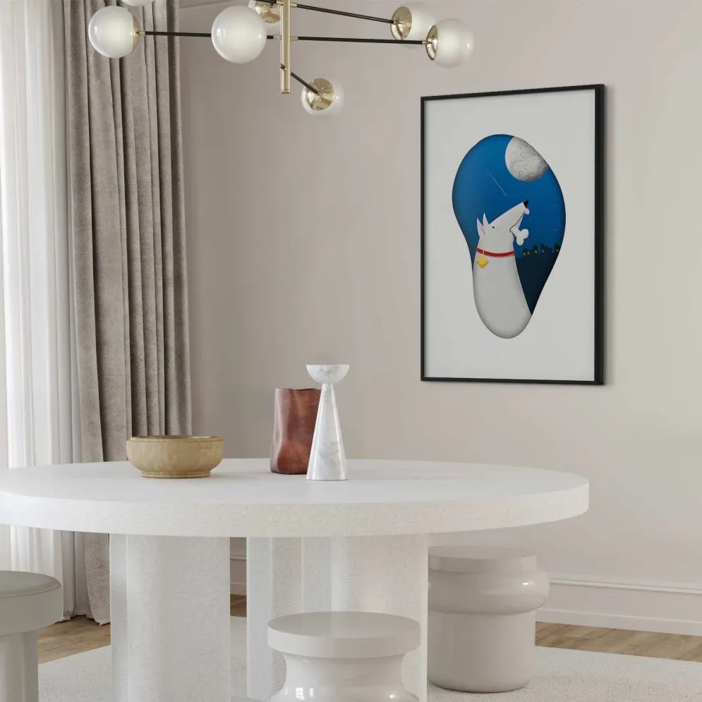 Plakat Psie marzenia 40x60 cm z ramą czarną z marginesem | MIRAT.