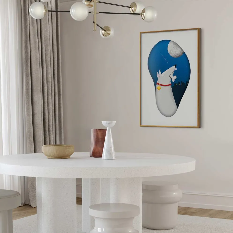 Plakat Psie marzenia 29,7x42 cm z ramą złotą bez marginesu | MIRAT.