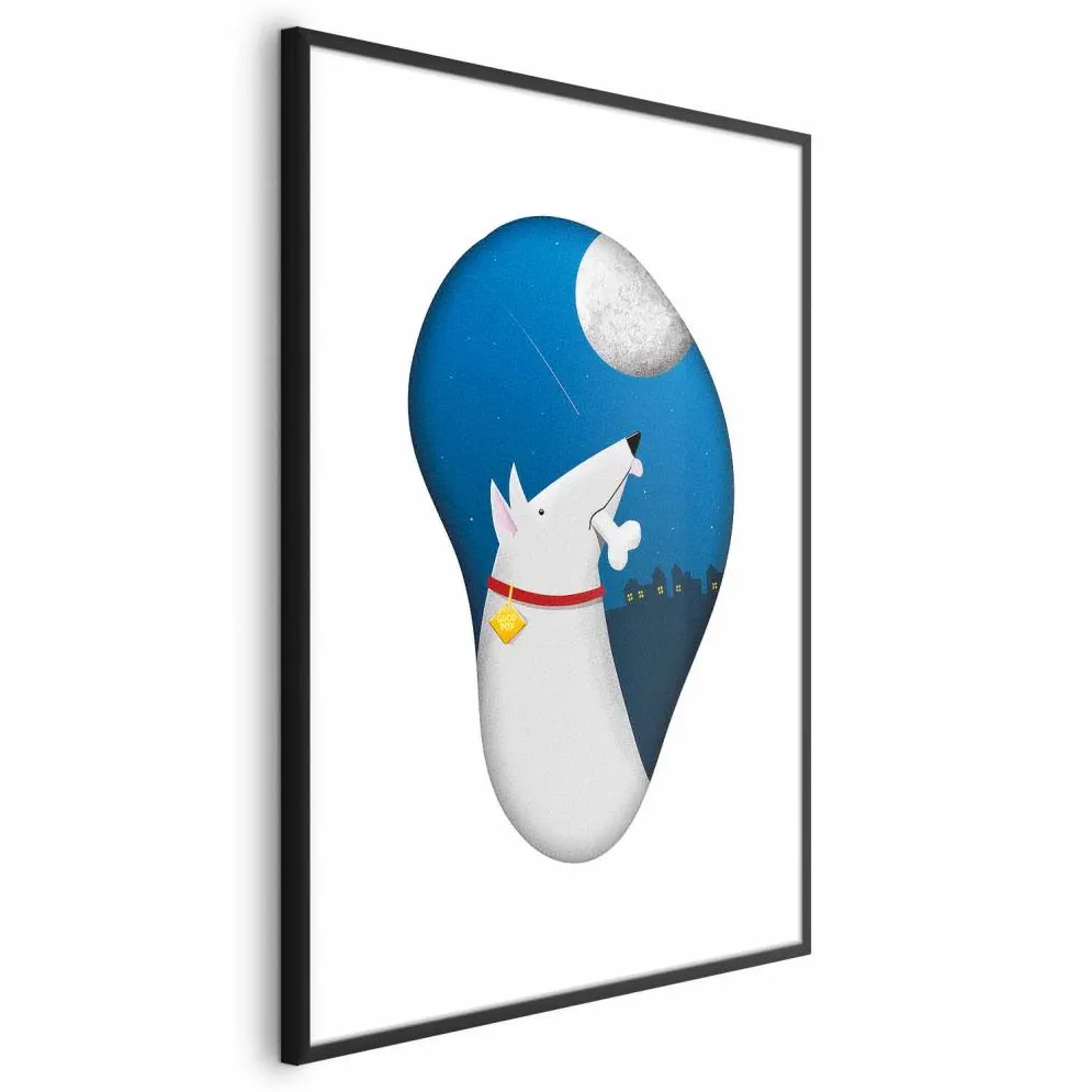 Plakat Psie marzenia 40x60 cm z ramą czarną z marginesem | MIRAT.