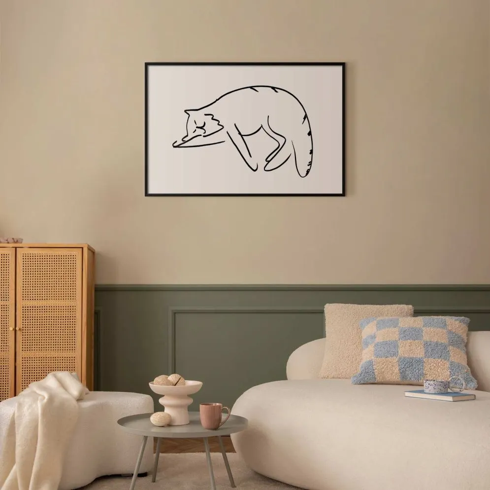 Plakat Kocie sny 90x60 cm z ramą czarną z marginesem | MIRAT.