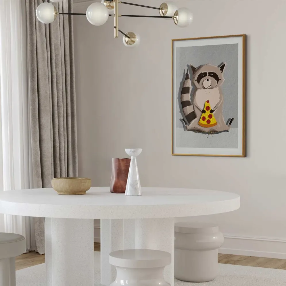 Plakat Szop łasuch 21x30 cm z ramą złotą z marginesem | MIRAT.