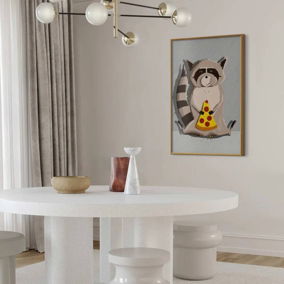 Plakat Szop łasuch 21x30 cm z ramą złotą bez marginesu | MIRAT.