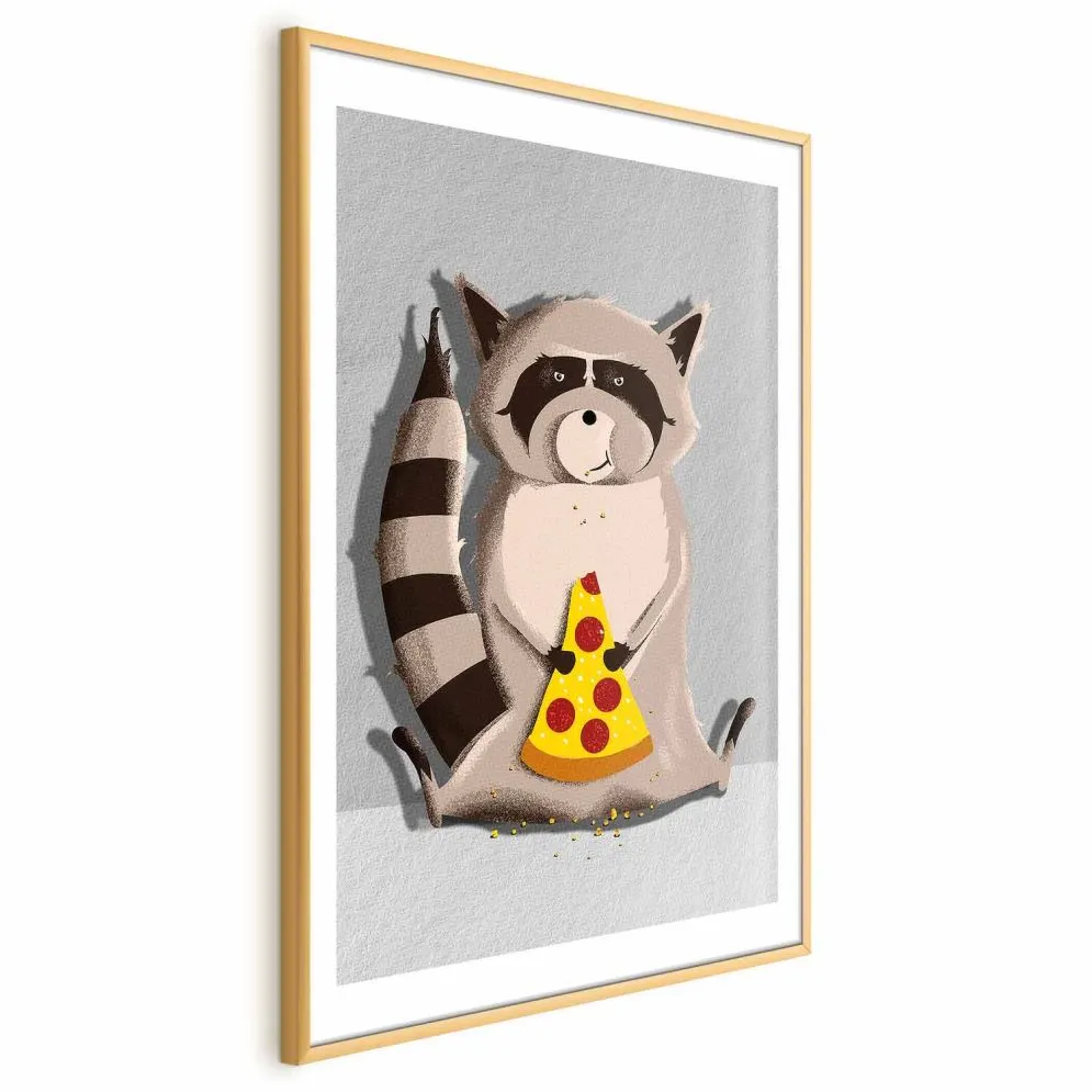 Plakat Szop łasuch 21x30 cm z ramą złotą z marginesem | MIRAT.