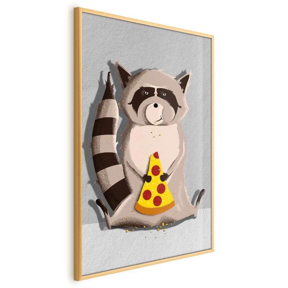 Plakat Szop łasuch 21x30 cm z ramą złotą bez marginesu | MIRAT.