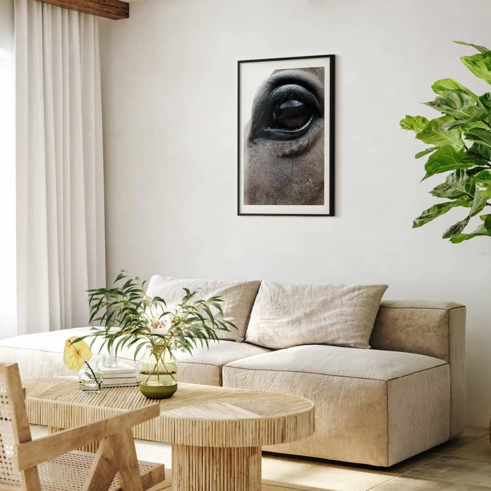 Plakat Szczere oczy 60x90 cm z ramą czarną z marginesem | MIRAT.