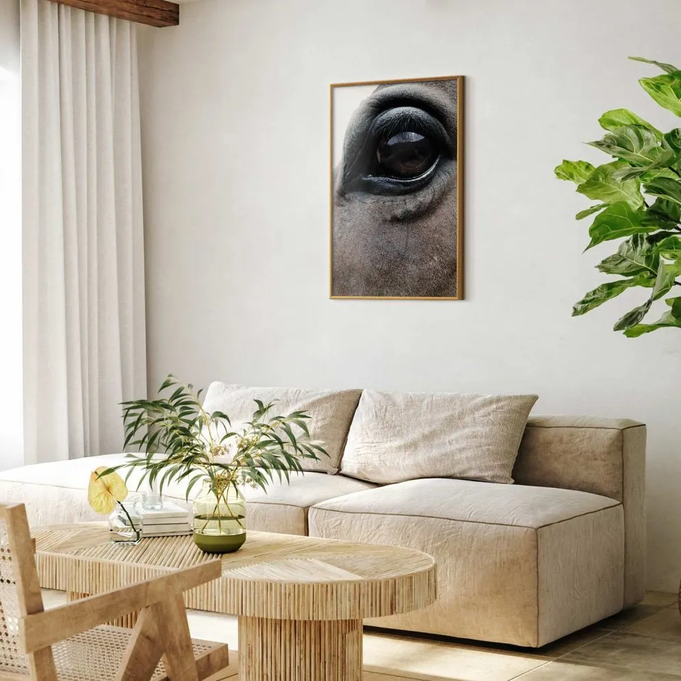 Plakat Szczere oczy 29,7x42 cm z ramą złotą bez marginesu | MIRAT.