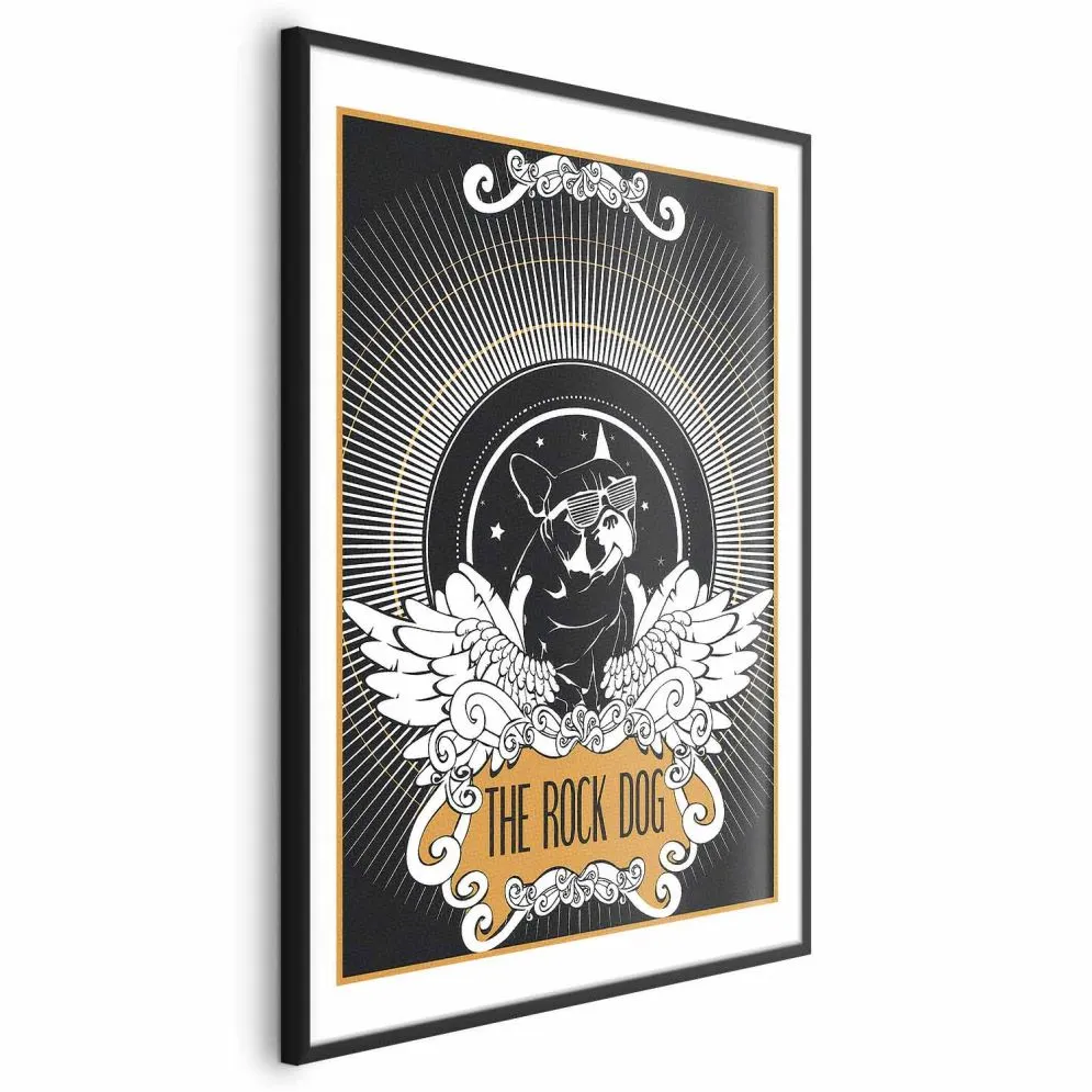 Plakat The Rock Dog 60x90 cm z ramą czarną z marginesem | MIRAT.
