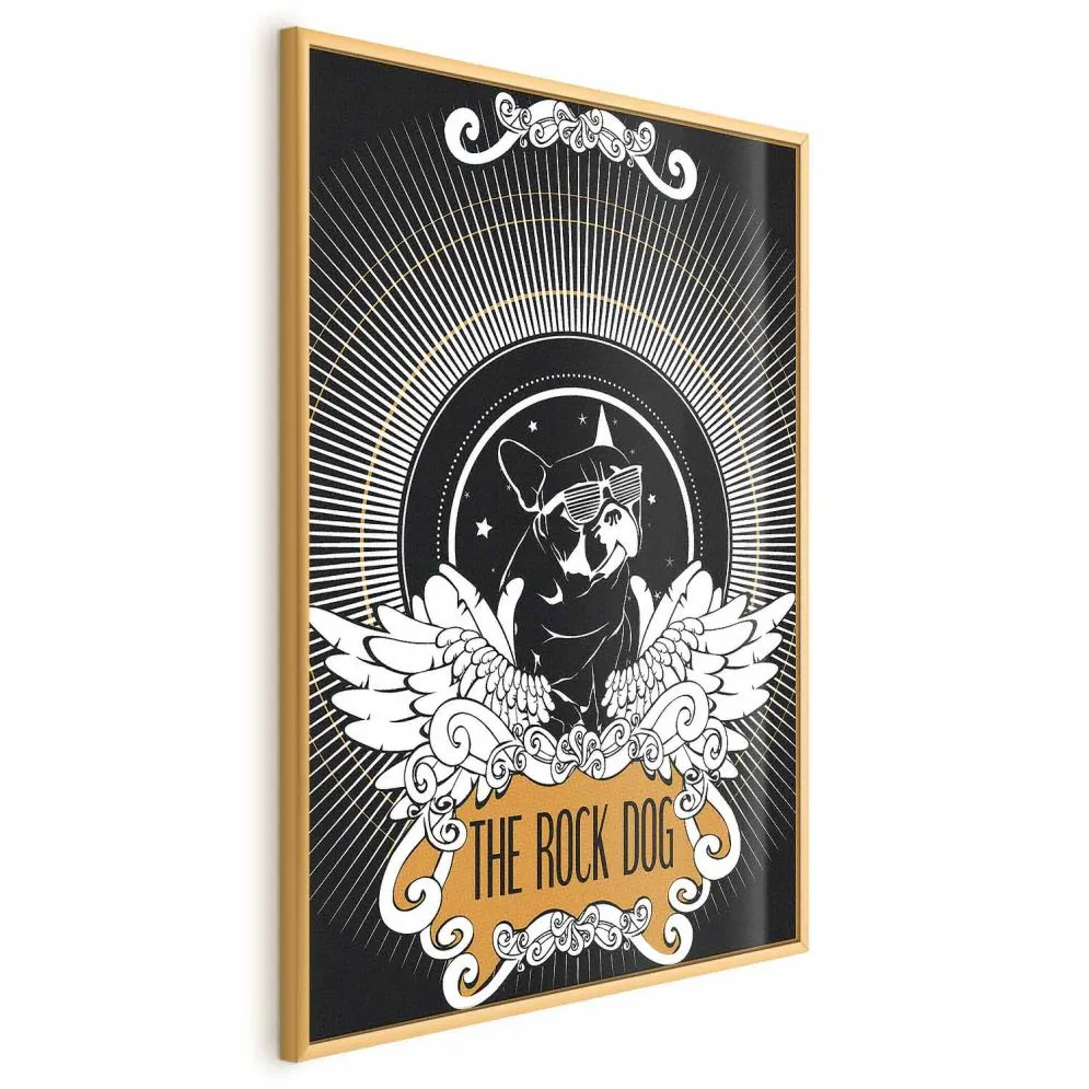 Plakat The Rock Dog 21x30 cm z ramą złotą bez marginesu | MIRAT.