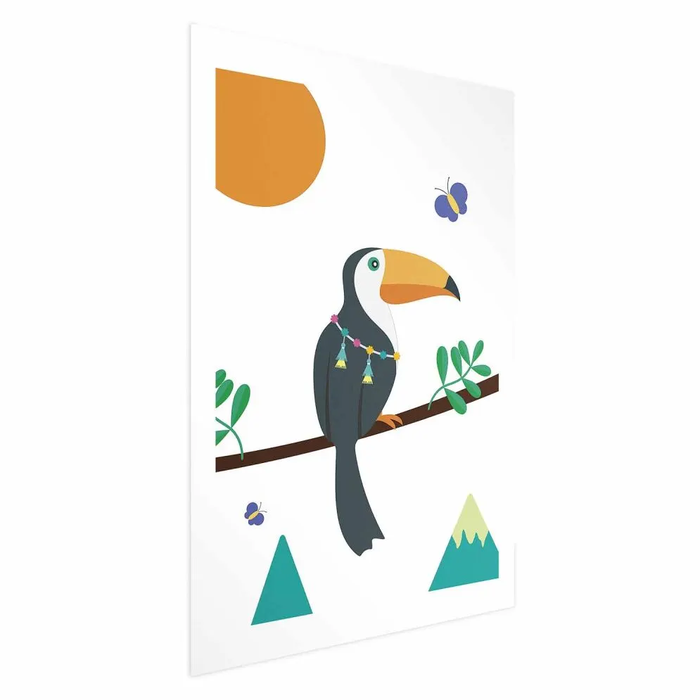 Plakat Tukan i motyle 40x60 cm bez ramy z marginesem | MIRAT.