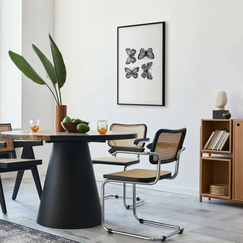 Plakat Cztery motyle 60x90 cm z ramą czarną z marginesem | MIRAT.