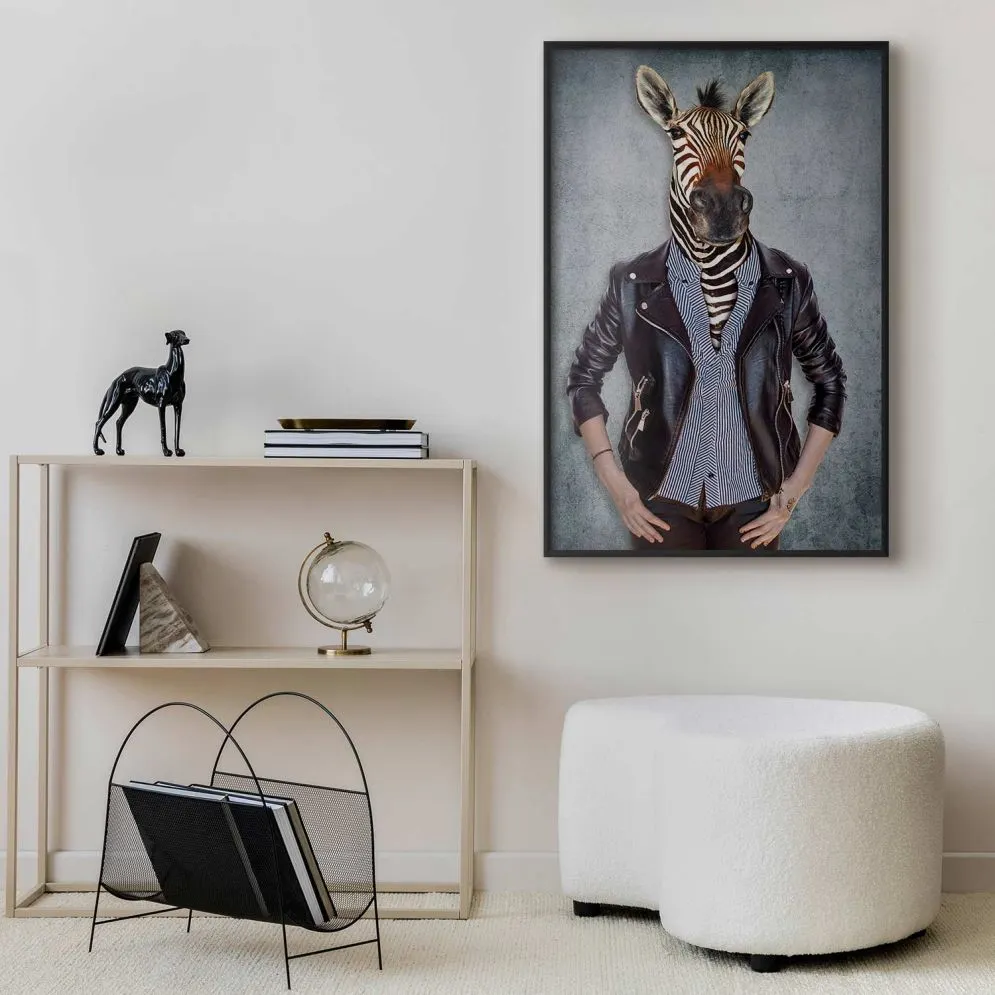 Plakat Zebra Ewa 60x90 cm z ramą czarną bez marginesu | MIRAT.