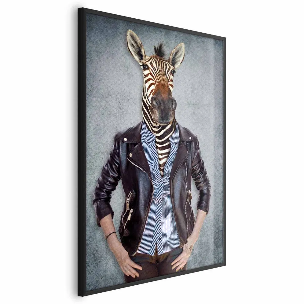 Plakat Zebra Ewa 60x90 cm z ramą czarną bez marginesu | MIRAT.