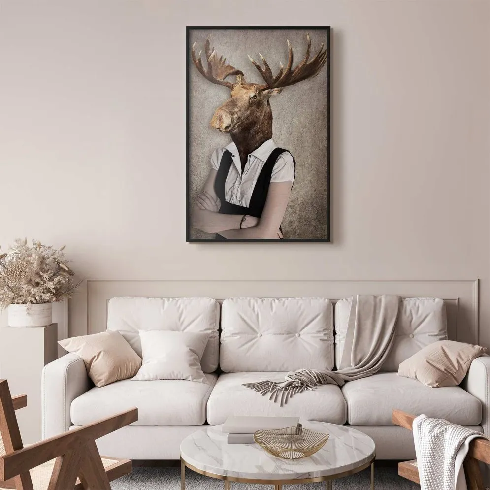 Plakat Łebski łoś 60x90 cm z ramą czarną bez marginesu | MIRAT.