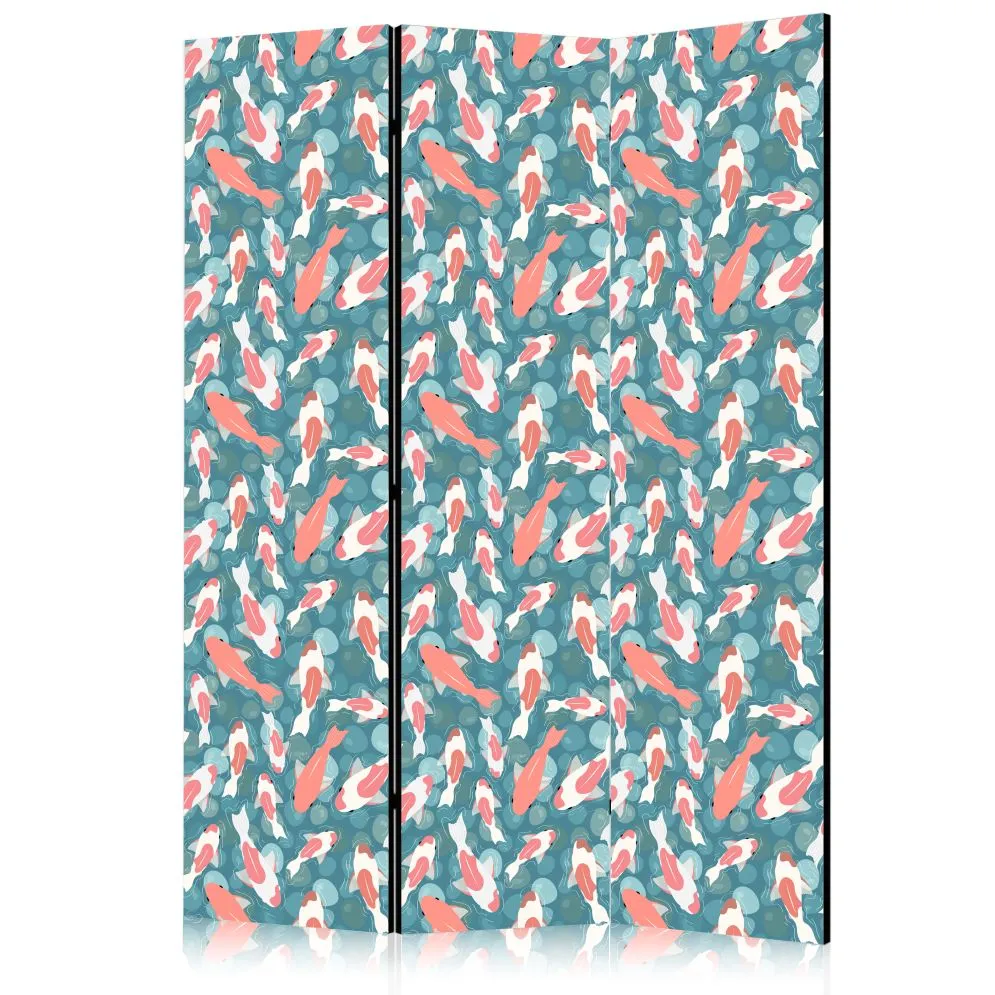 Parawan dwustronny Zwierzęta 135x172 cm 3-częściowy turkusowy | MIRAT.