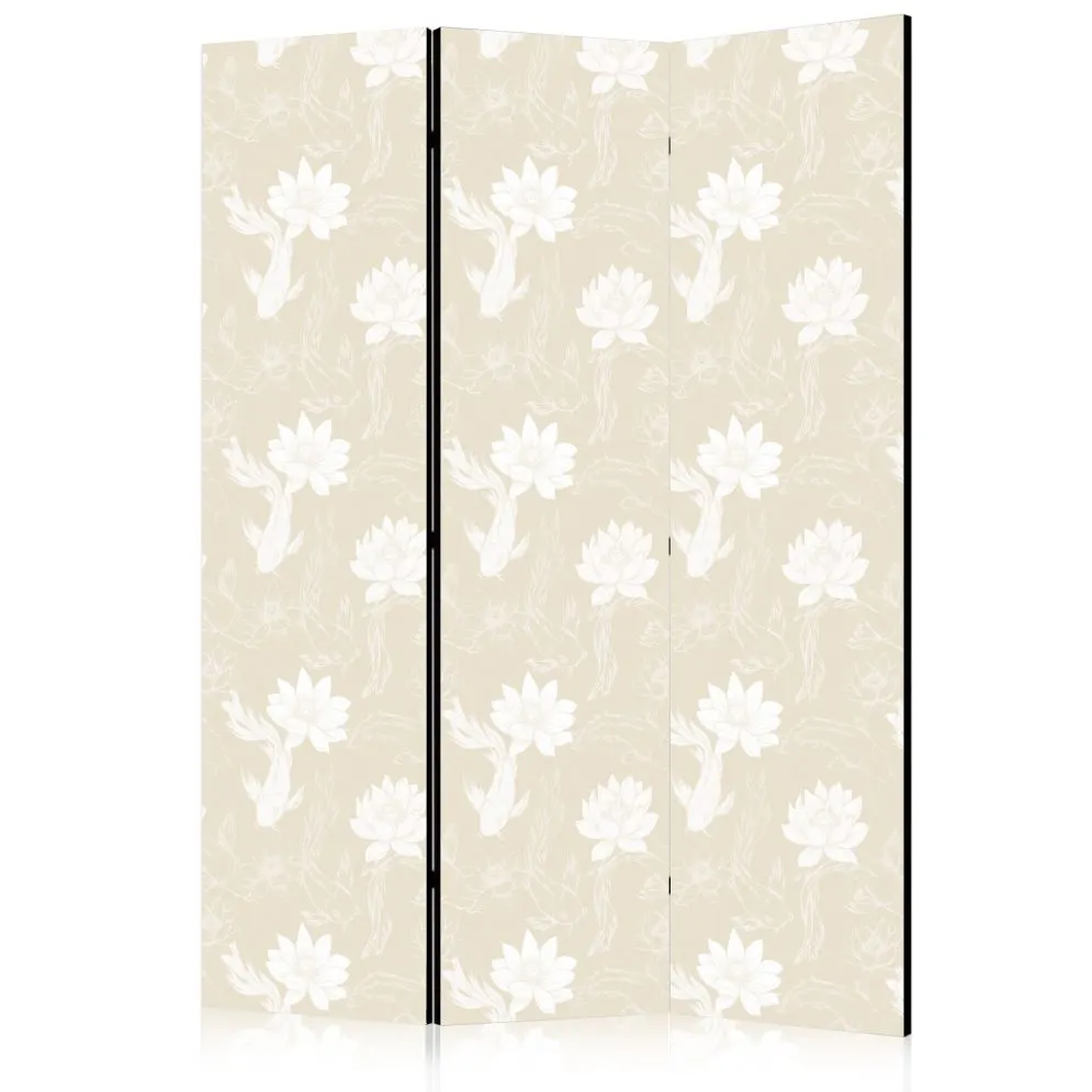 Parawan dwustronny Zwierzęta 135x172 cm 3-częściowy beżowy | MIRAT.