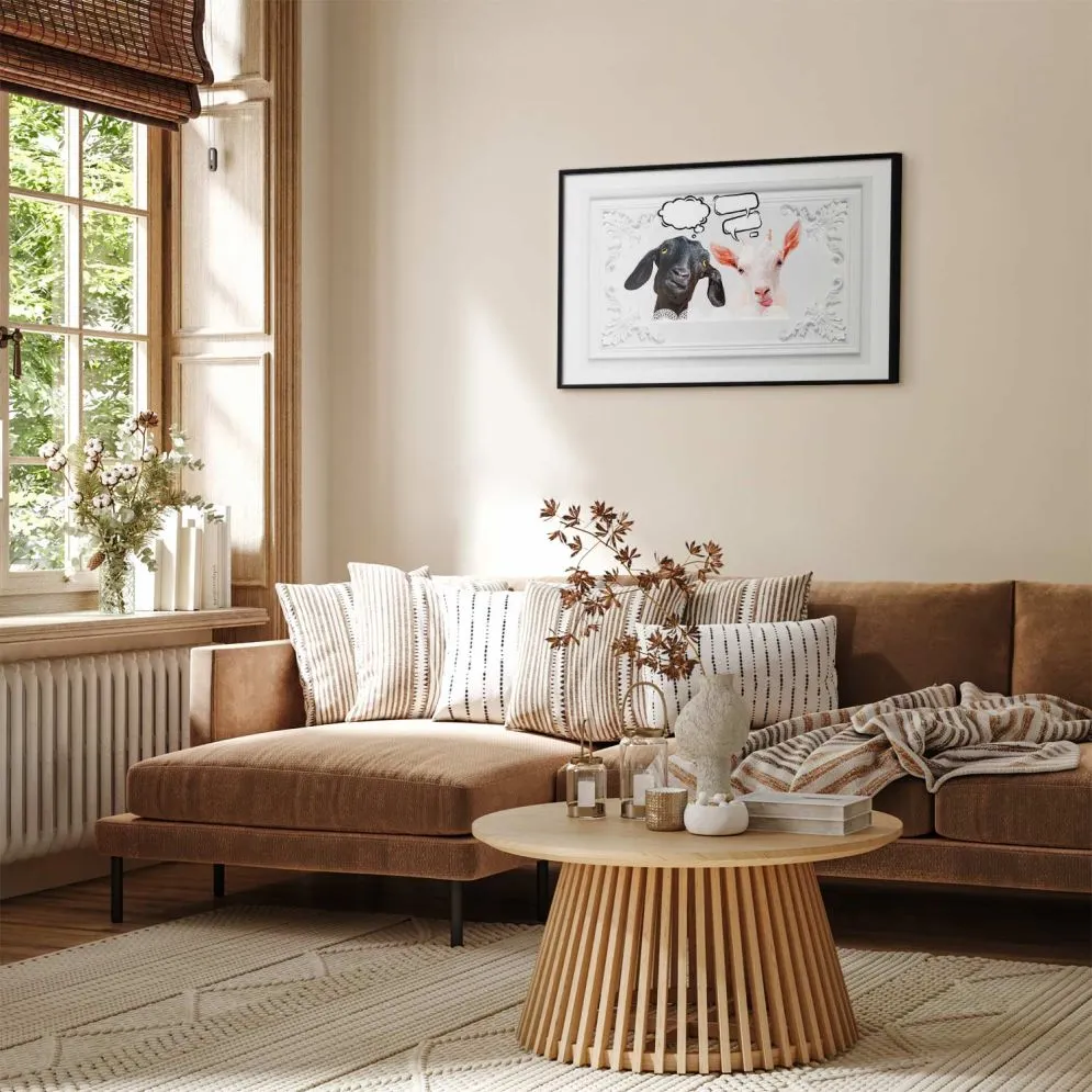 Plakat Śmieszne kozy 60x40 cm z ramą czarną bez marginesu | MIRAT.