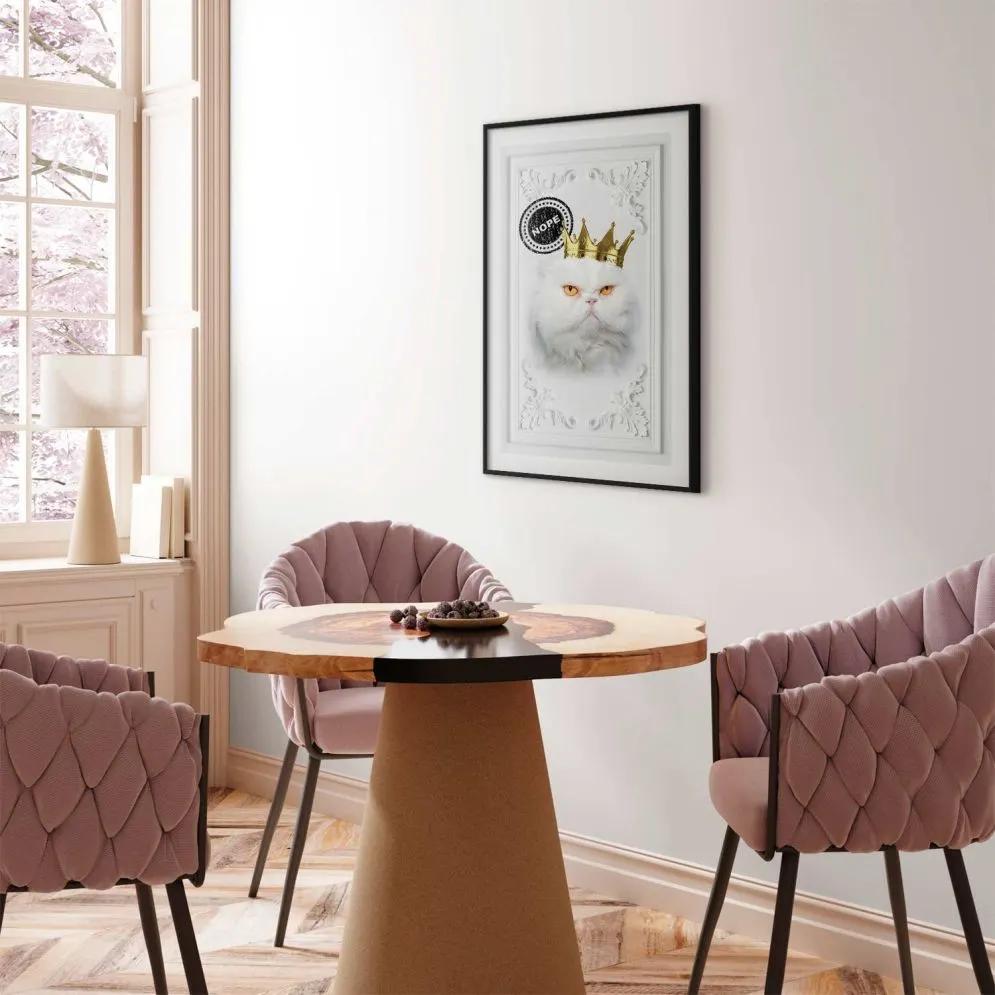 Plakat Król kot 21x30 cm z ramą czarną bez marginesu | MIRAT.