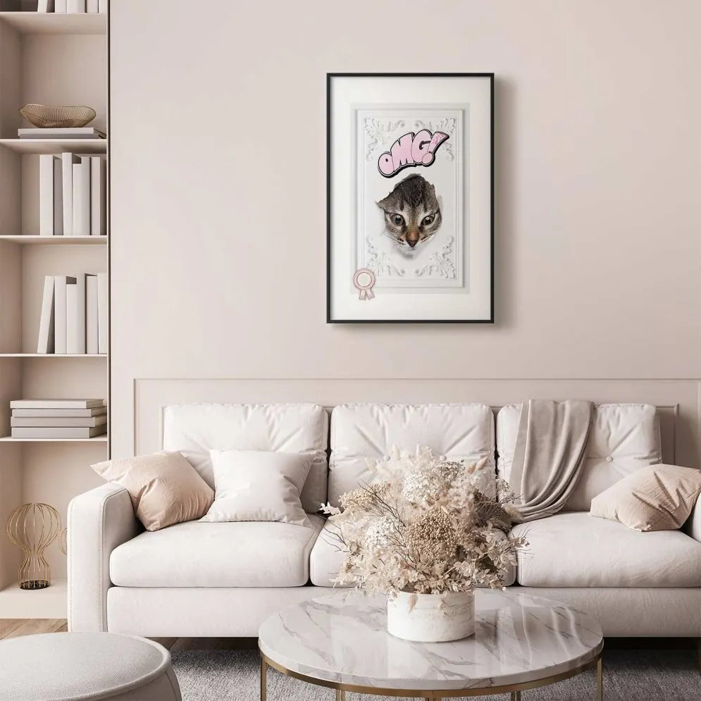 Plakat OMG 21x30 cm z ramą czarną z marginesem | MIRAT.