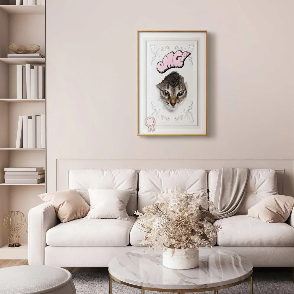 Plakat OMG 21x30 cm z ramą złotą bez marginesu | MIRAT.