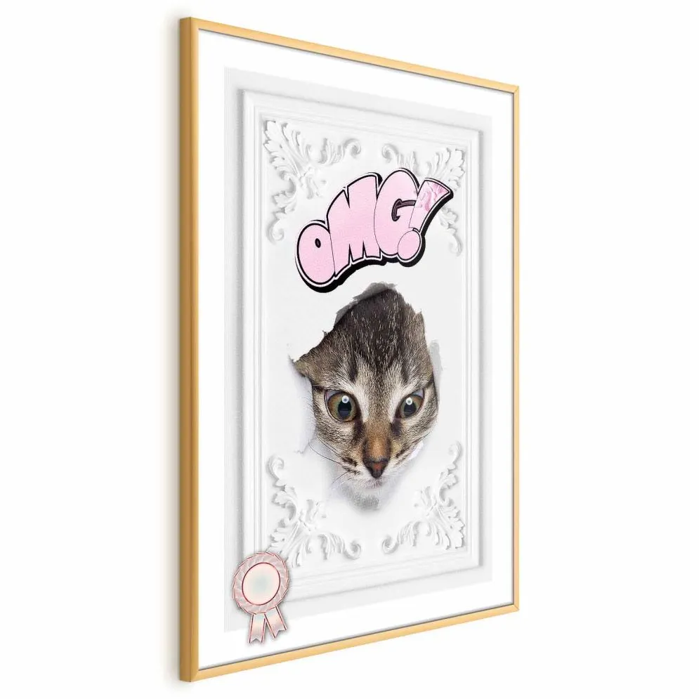 Plakat OMG 60x90 cm z ramą złotą bez marginesu | MIRAT.