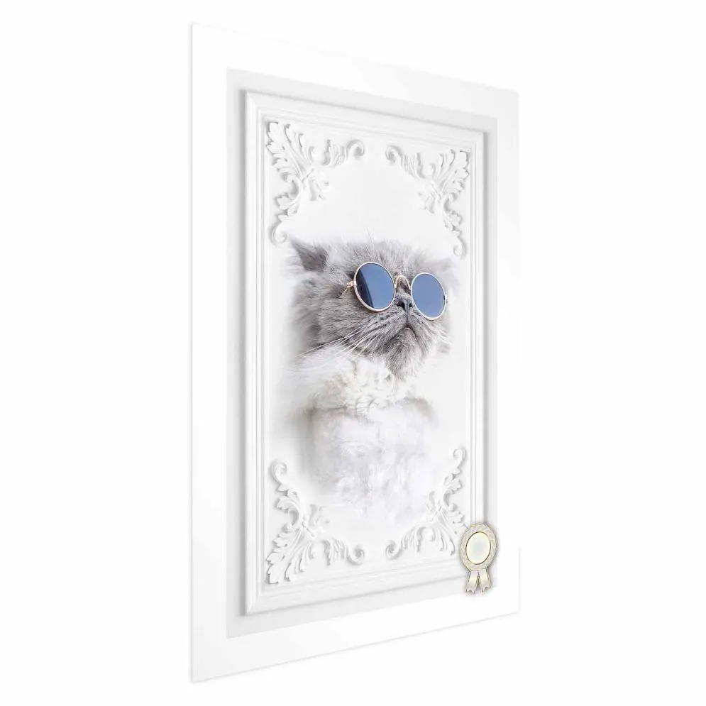 Plakat Kot w okularach 21x30 cm bez ramy bez marginesu | MIRAT.