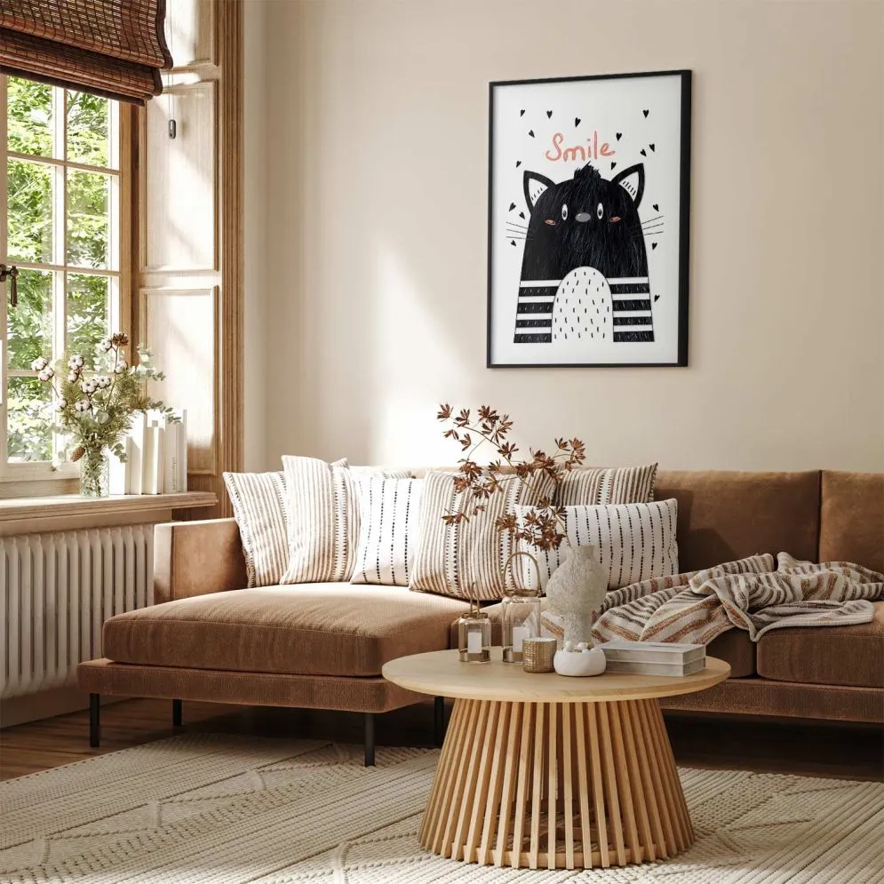 Plakat Smile 29,7x42 cm z ramą czarną z marginesem | MIRAT.