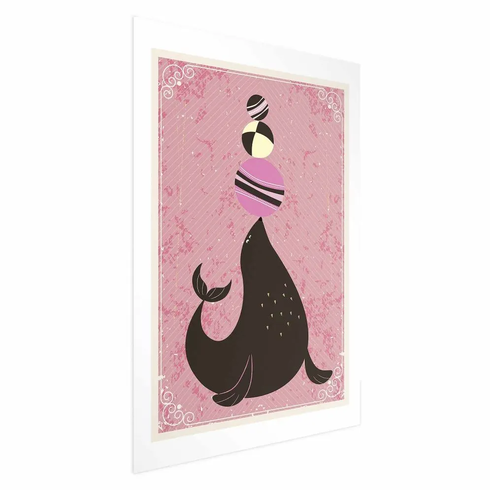 Plakat Foka 21x30 cm bez ramy z marginesem