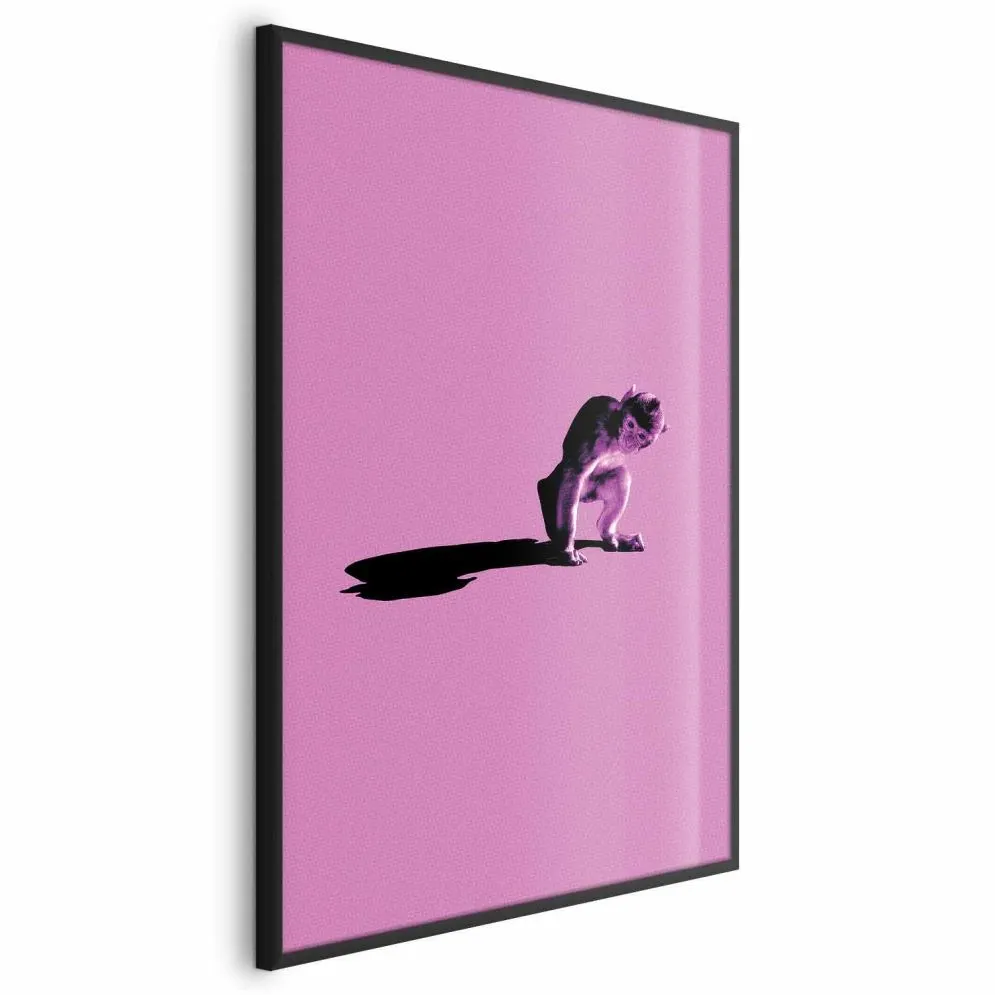 Plakat Mała małpka 29,7x42 cm z ramą czarną bez marginesu | MIRAT.