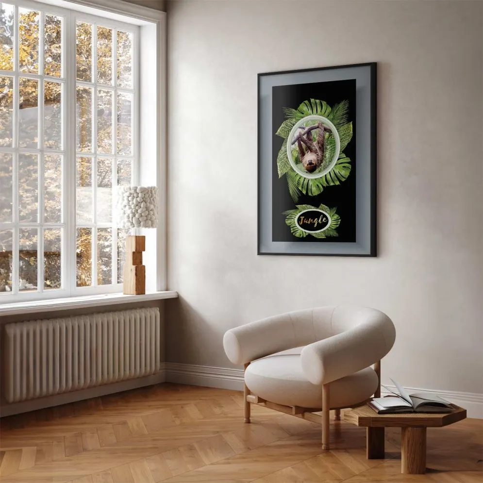 Plakat Leniwiec 40x60 cm z ramą czarną bez marginesu | MIRAT.