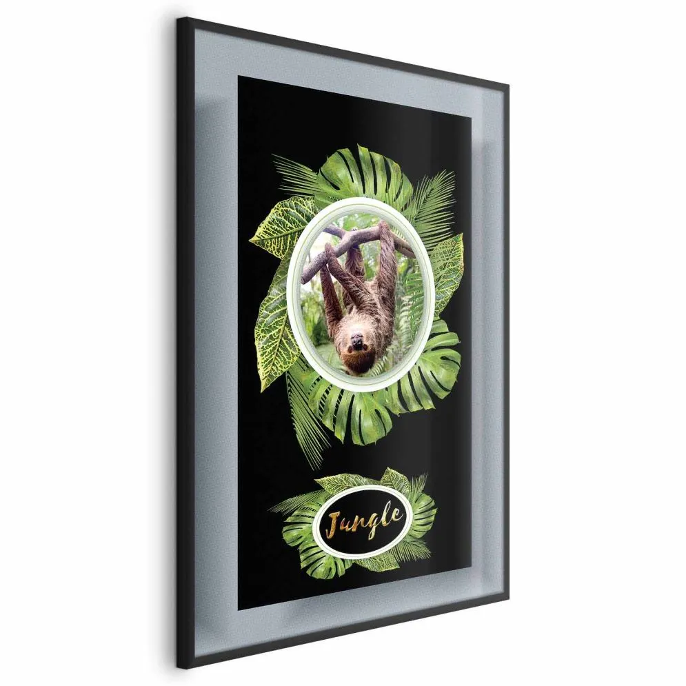 Plakat Leniwiec 40x60 cm z ramą czarną bez marginesu | MIRAT.