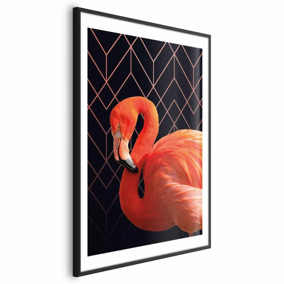 Plakat Flaming solo 60x90 cm z ramą czarną z marginesem